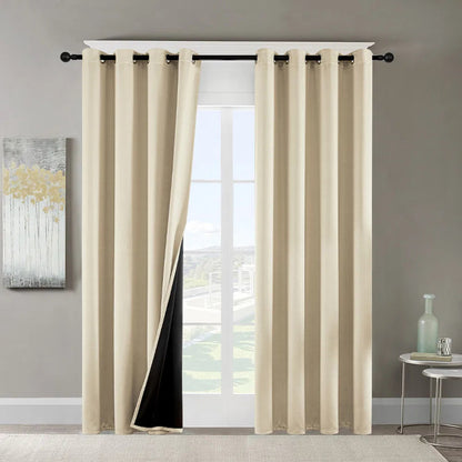 Polyester Grommet Thermal Blackout Curtains 52×63 In Set of 2