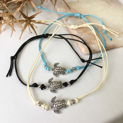 Braided Rope Turtle Pendant Anklet Fashion Jewelry for Women