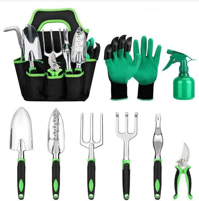 9-Piece Aluminum Alloy Gardening Tool Set & Silicone Handle