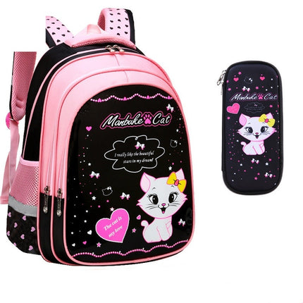 Kids School Cute Cat Print Backpack Fun & Stylish School Bag