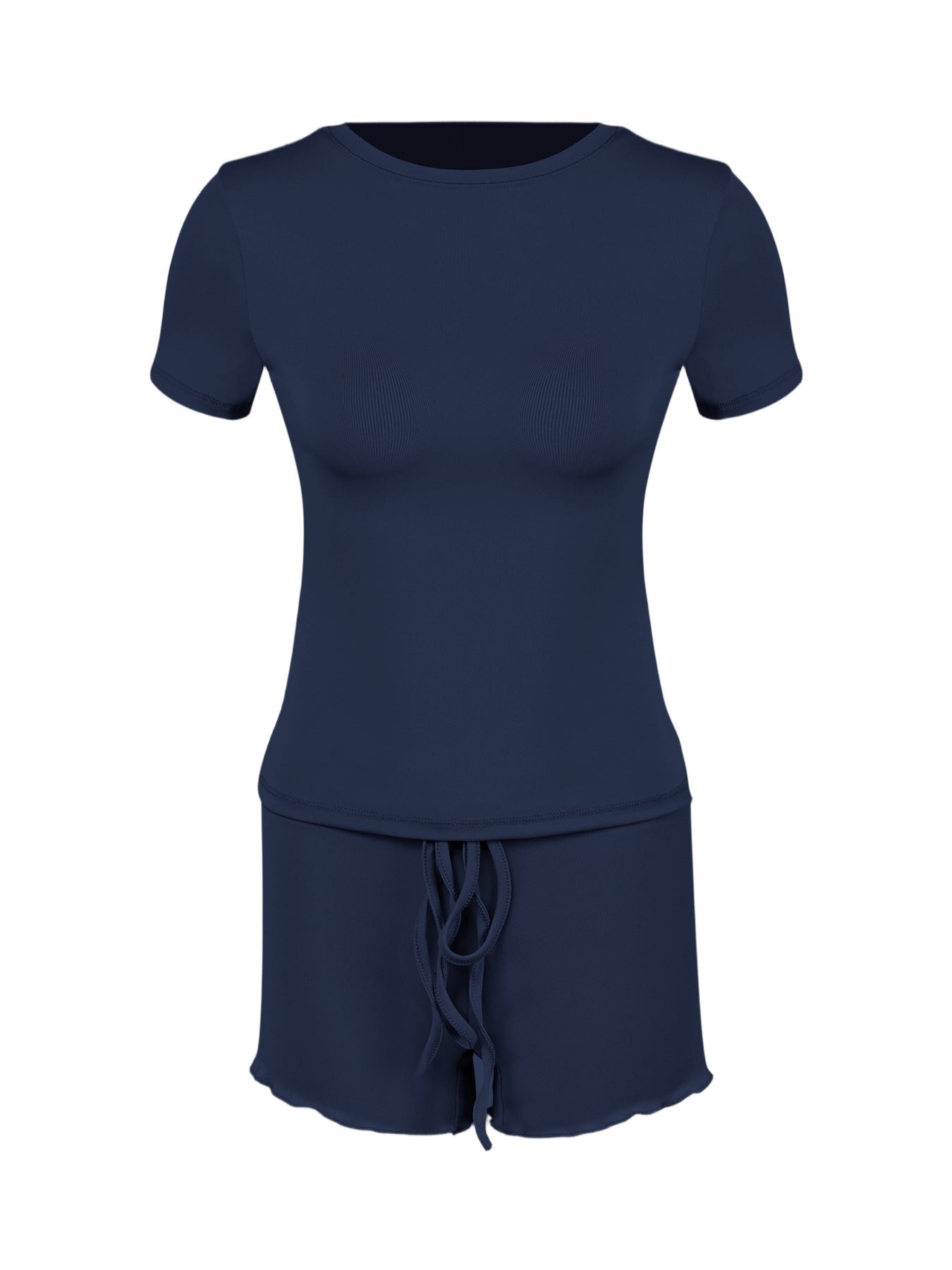 Buy Women’s Form-Fitting Short-Sleeve Set with Classic Crew Neck