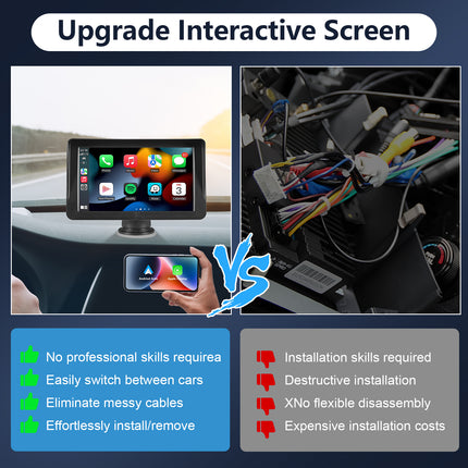 Portable Car Stereo Wireless CarPlay Android Auto 7 Inch