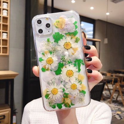Preserved Flower Epoxy Phone Case Stylish & Protective Design