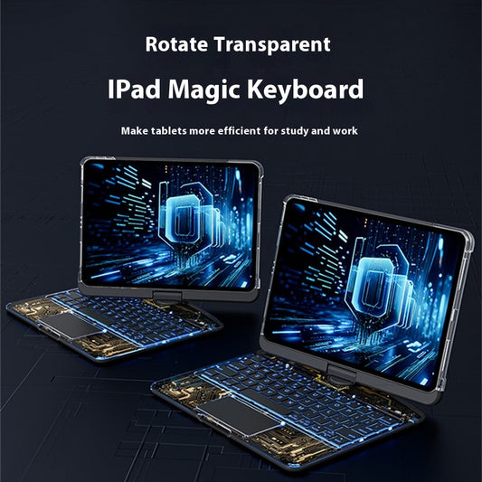 360 Swivel Keyboard Clear Case for iPad with Smart Trackpad
