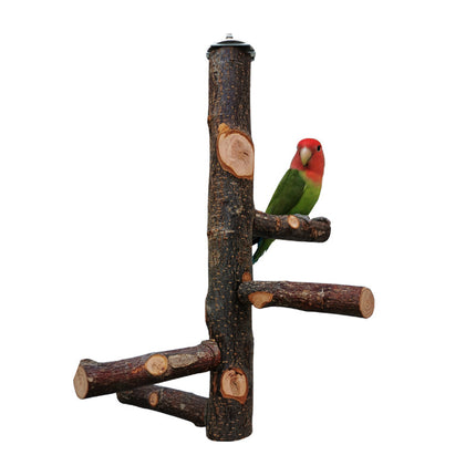 Buy Wooden Parrot Stand Pole Toy for Birds Cage Play and Rest