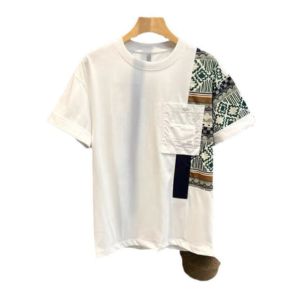 Buy Men's T-shirt Summer Work Style Color Matching Top
