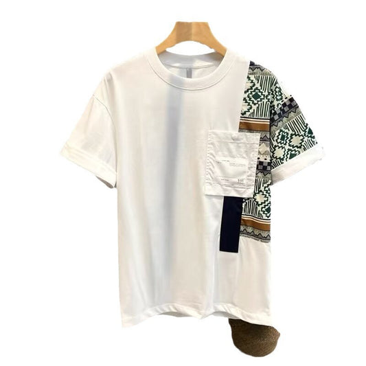 Buy Men's T-shirt Summer Work Style Color Matching Top