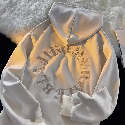 Men’s Black Hoodie – Distressed Wash & Lobster-Claw Button