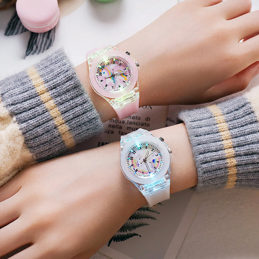 Buy Luminous Unicorn Silicone Quartz Watch for Children and Kids