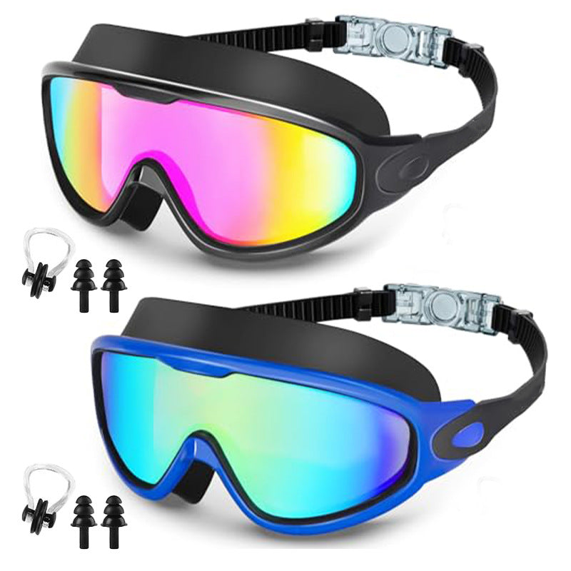 Large Frame Anti Fog Swimming Goggles With Earplugs Uses Now