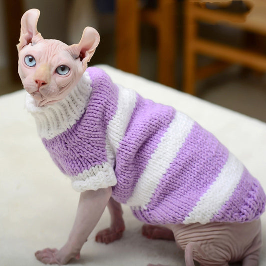 Hairless Cat Warm Sweater – Cozy Pet Cat Clothes Cold Weather