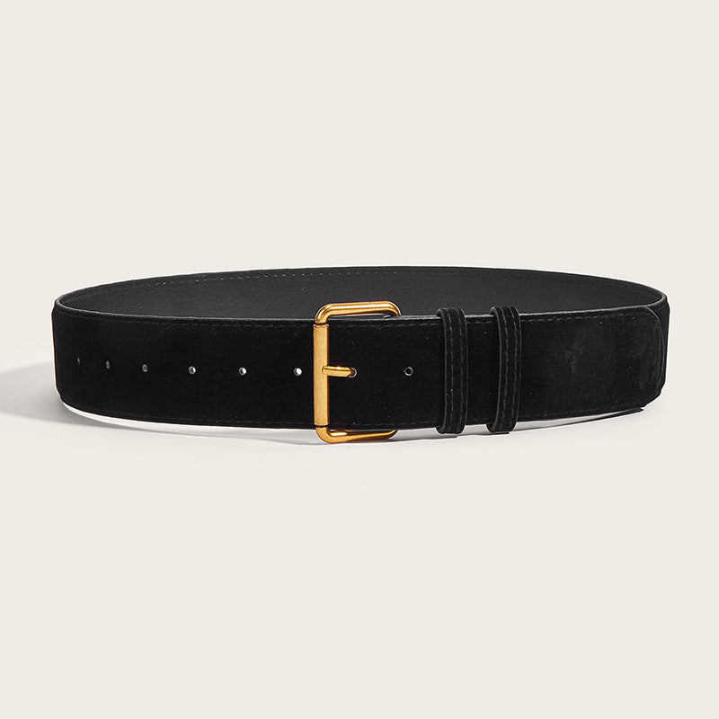 Buy Womens Wide Suede Belt High-End Minimalist Fashion Style