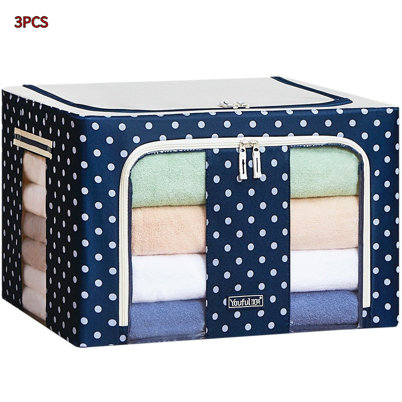 Double Window Storage Box Foldable Fabric Organizer for Home