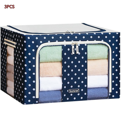 Double Window Storage Box Foldable Fabric Organizer for Home