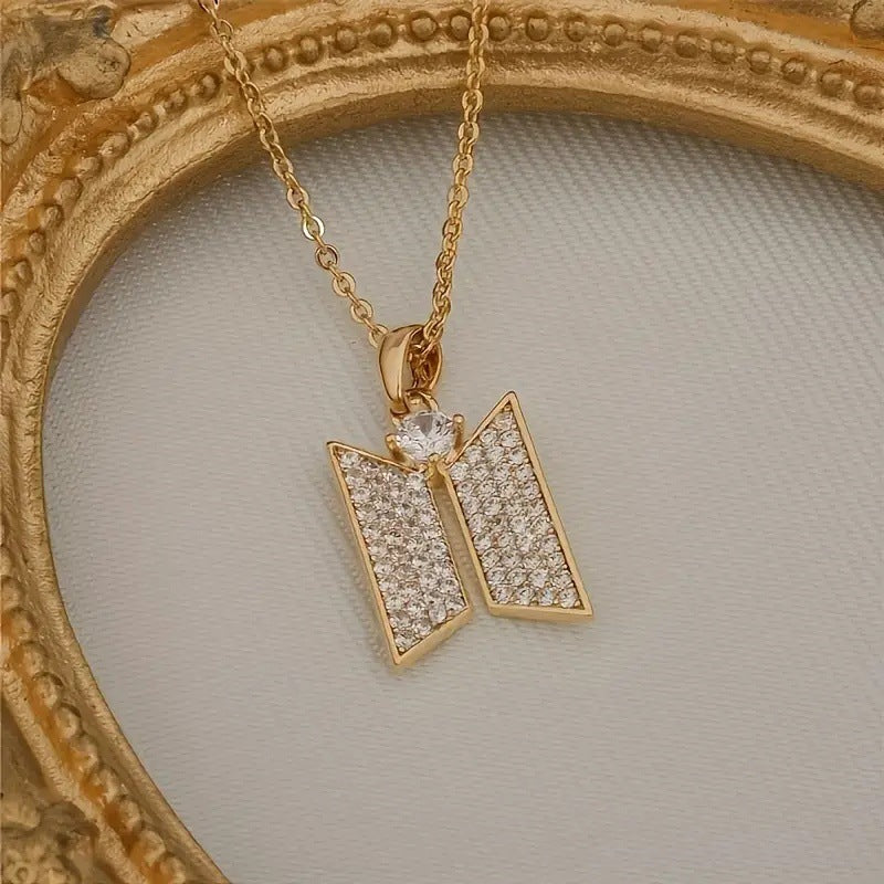 Butterfly Zircon Necklace Pendant Personalized Trendy Accessory