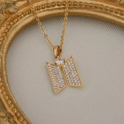 Butterfly Zircon Necklace Pendant Personalized Trendy Accessory