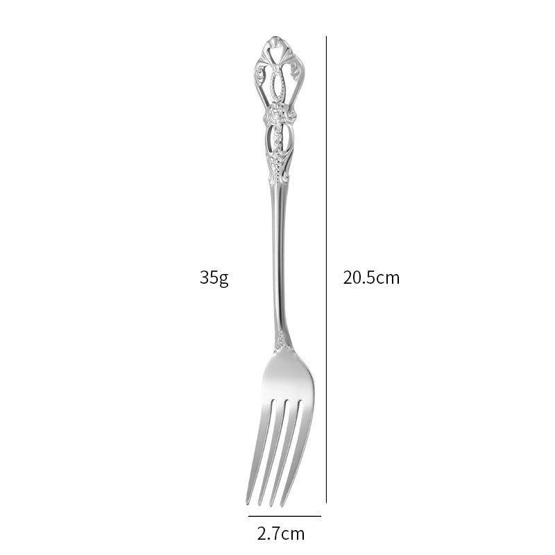 Gold Plated Stainless Steel Spoon Western Dinnerware Set