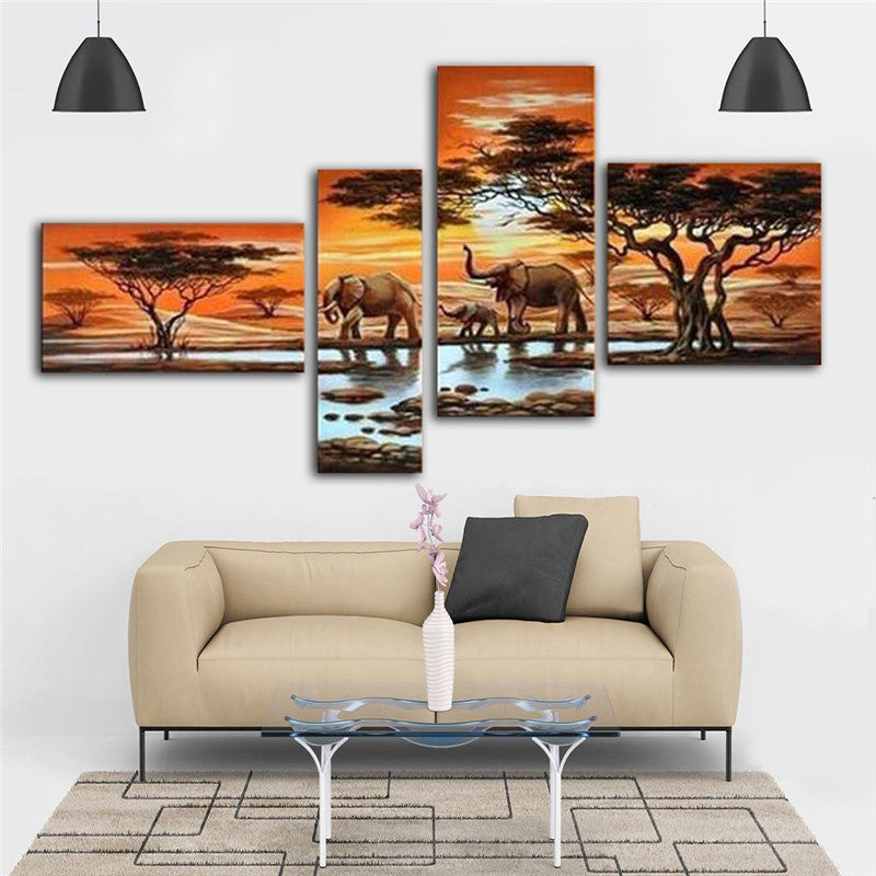 Diamond Painting DIY Four Consecutive 5D Crystal Wall Art Set