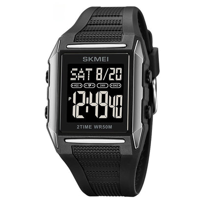 Lightweight Waterproof And Luminous Square Electronic Sports Watcha Classic And Stylish Choice