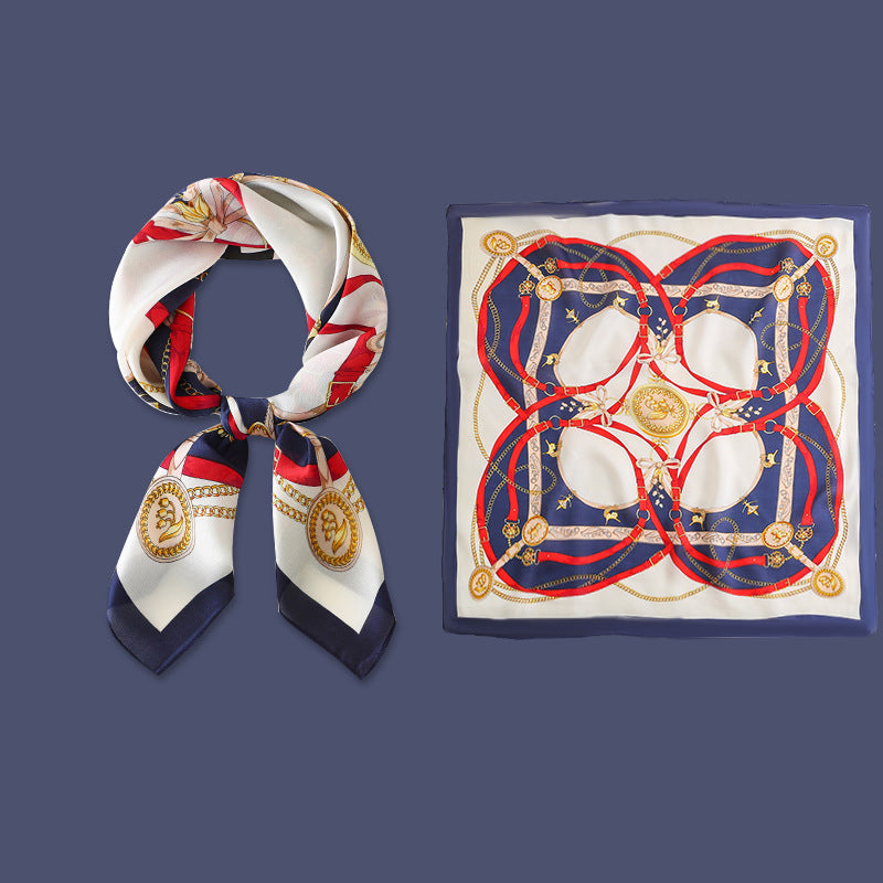 Yellow Small Square Silk Scarf For Women Fashion Accessory