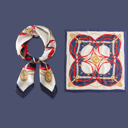 Yellow Small Square Silk Scarf For Women Fashion Accessory