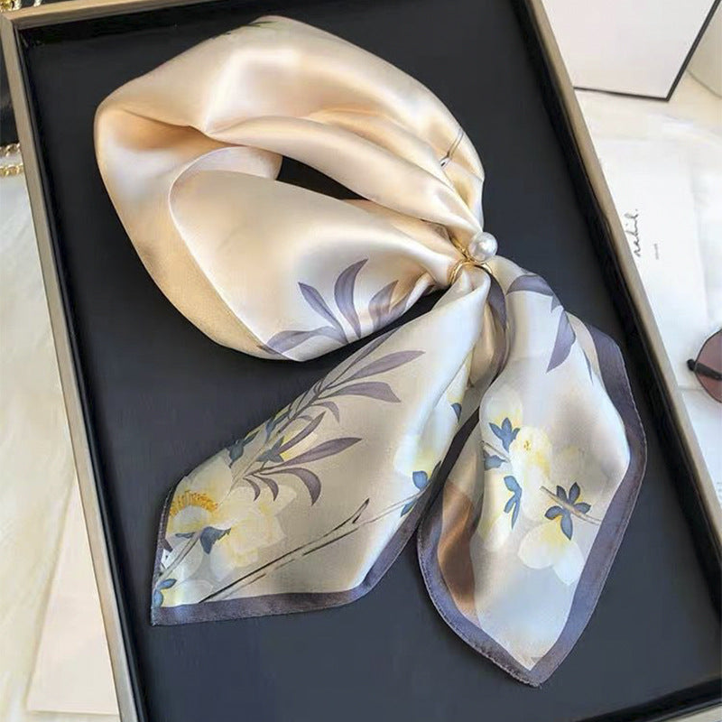 Buy Beige Silk Square Scarf for Women Versatile & Easy to Style