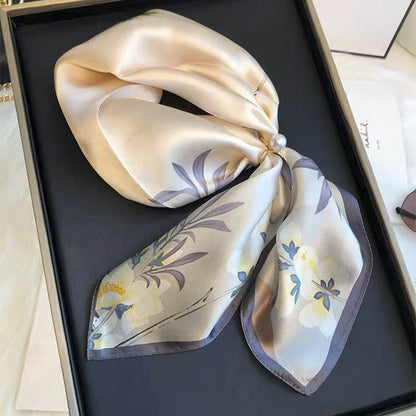Buy Beige Silk Square Scarf for Women Versatile & Easy to Style