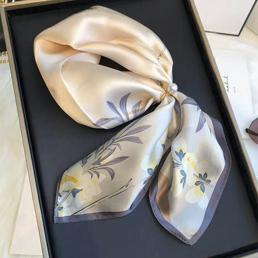 Buy Beige Silk Square Scarf for Women Versatile & Easy to Style