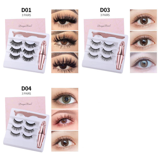 Magnetic Liquid Eyeliner with False Eyelashes and Tweezer