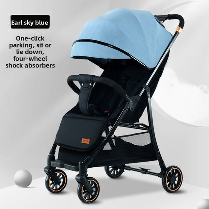 Lightweight Foldable Baby Stroller with Reclining Seat Uses