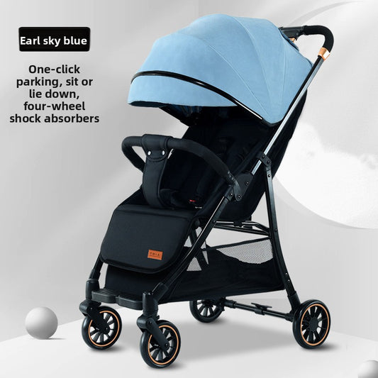 Lightweight Foldable Baby Stroller with Reclining Seat Uses