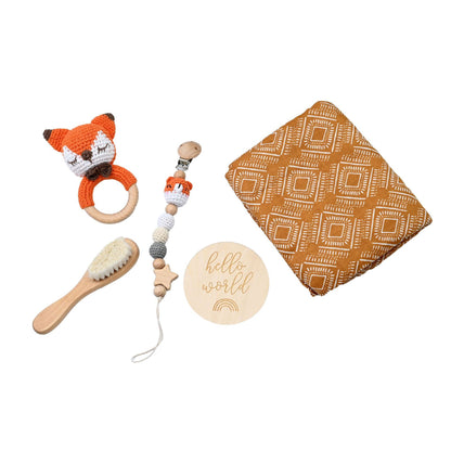 Baby Animal Crochet Rattle and Pacifier Clip