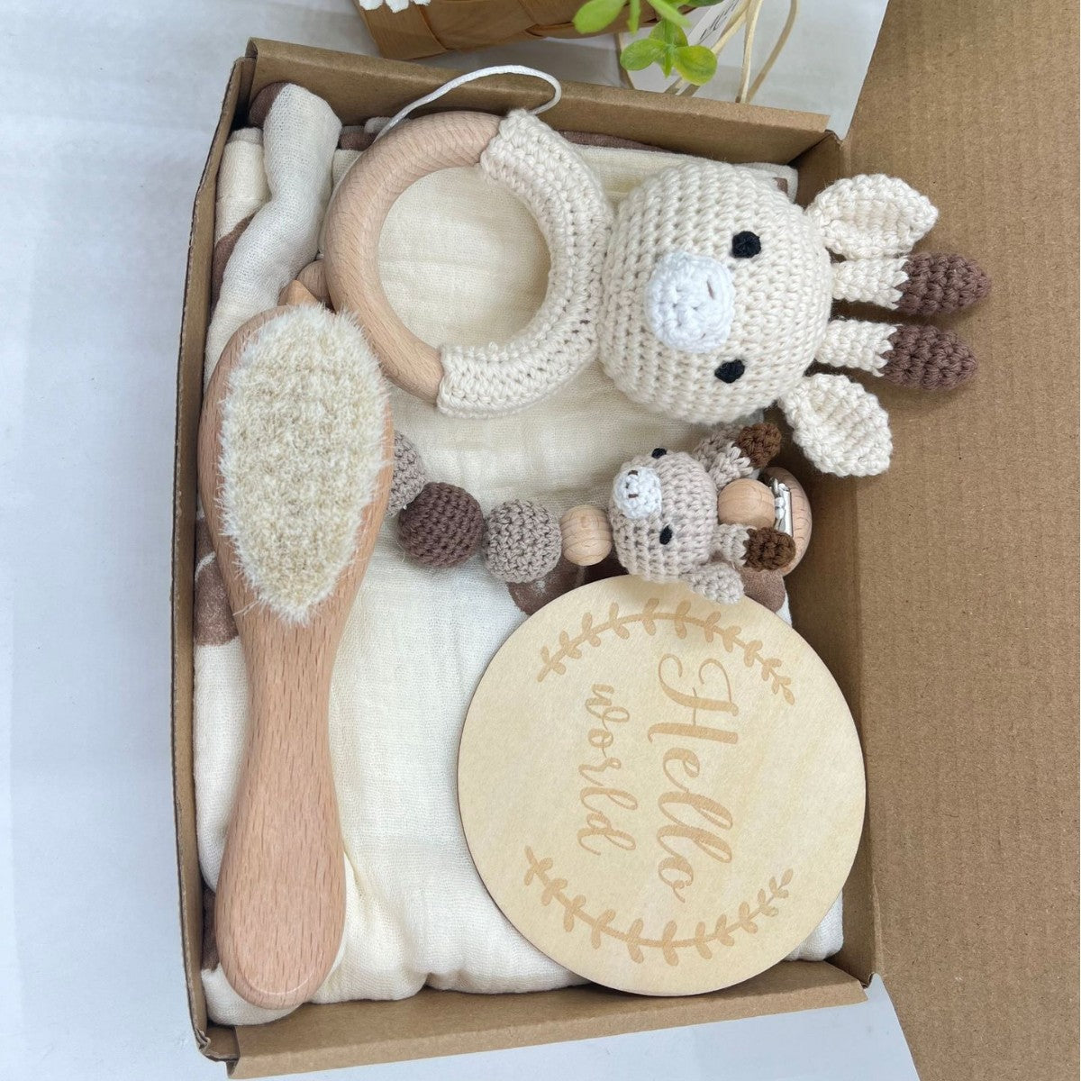 Baby Animal Crochet Rattle and Pacifier Clip