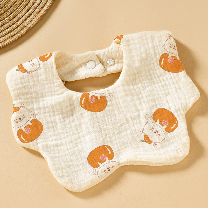 Baby Bib Class A Six-layer Round Children's Bib Cartoon Newborn Anti-spitting Pure Cotton Spring and Summer