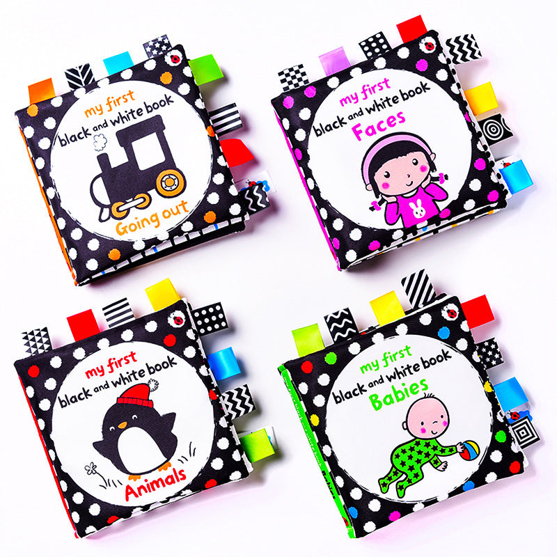 Baby black and white label cloth book