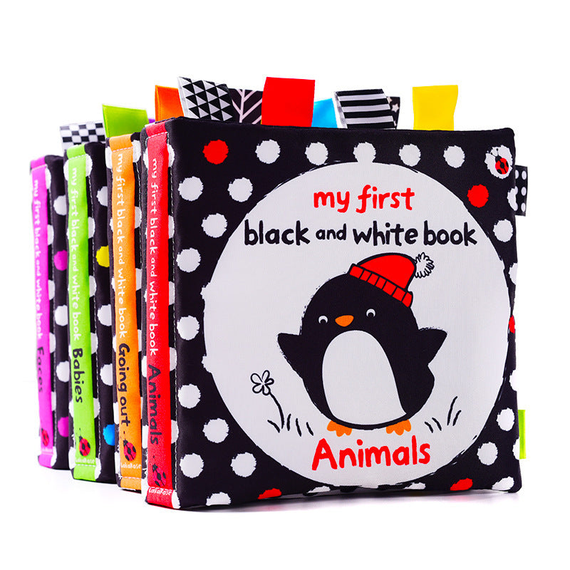 Baby black and white label cloth book