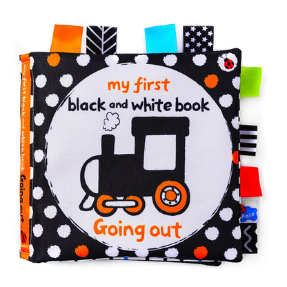Baby black and white label cloth book