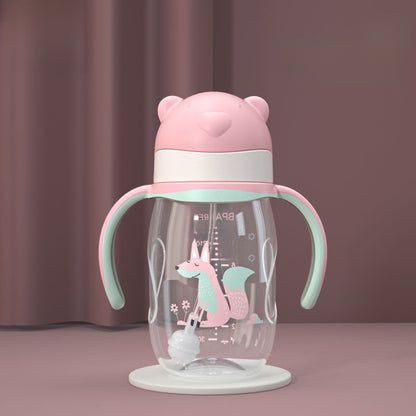 Baby Bottle with Straw Handle Wide Mouth