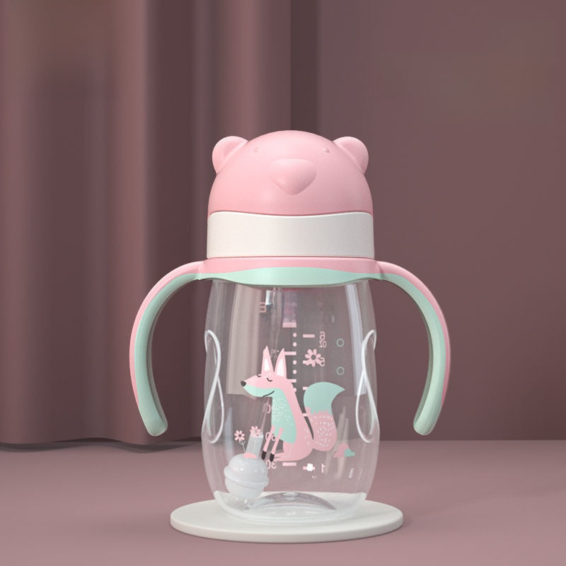 Baby Bottle with Straw Handle Wide Mouth