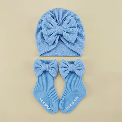 Baby Bow Hat and Socks Set