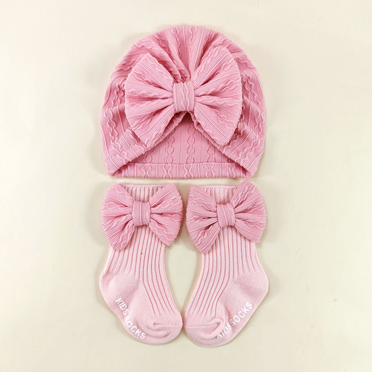 Baby Bow Hat and Socks Set