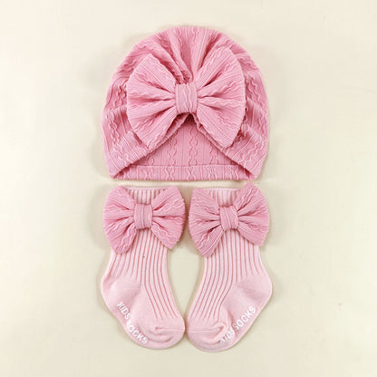 Baby Bow Hat and Socks Set