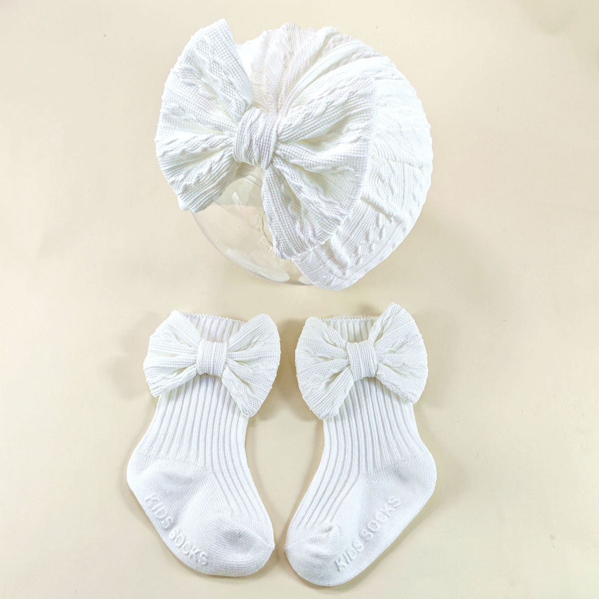 Baby Bow Hat and Socks Set
