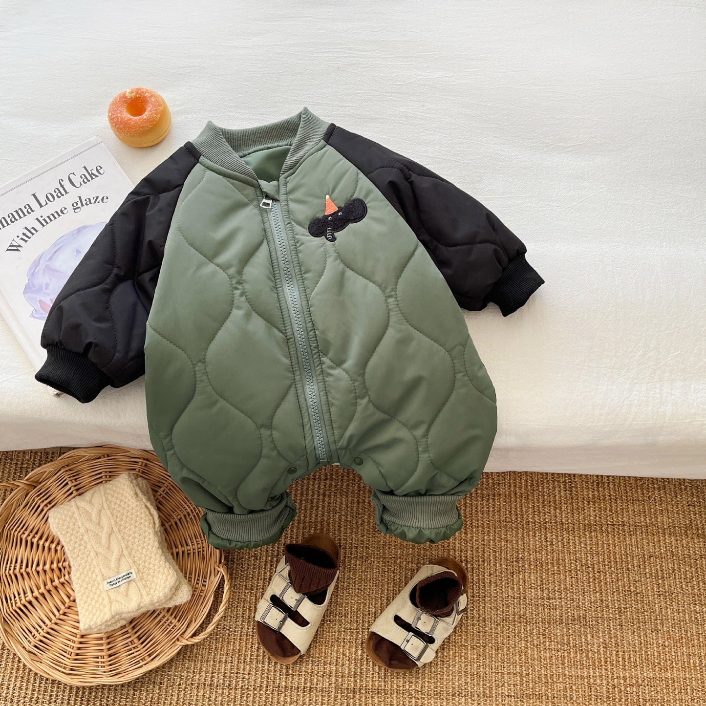 Baby clothes color-blocked bodysuit