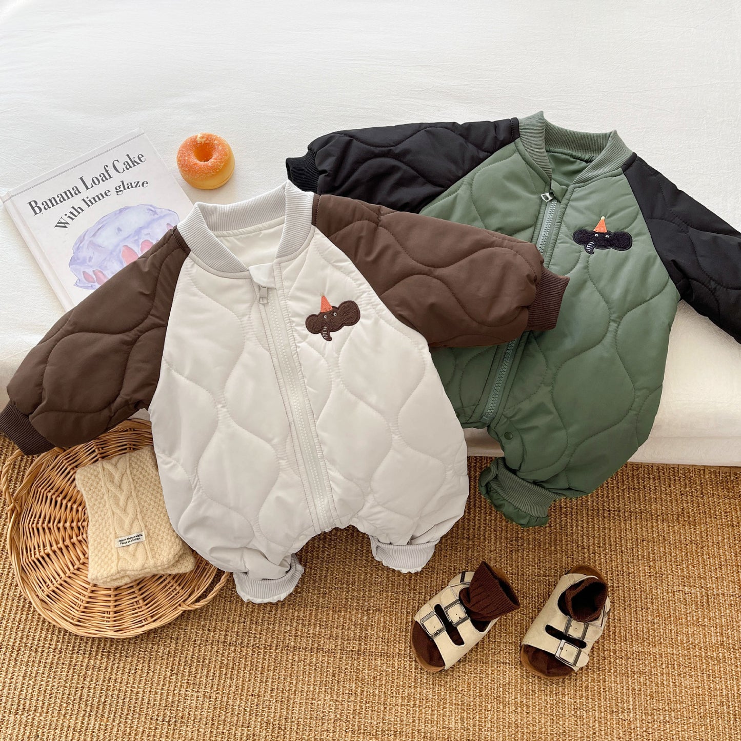 Baby clothes color-blocked bodysuit
