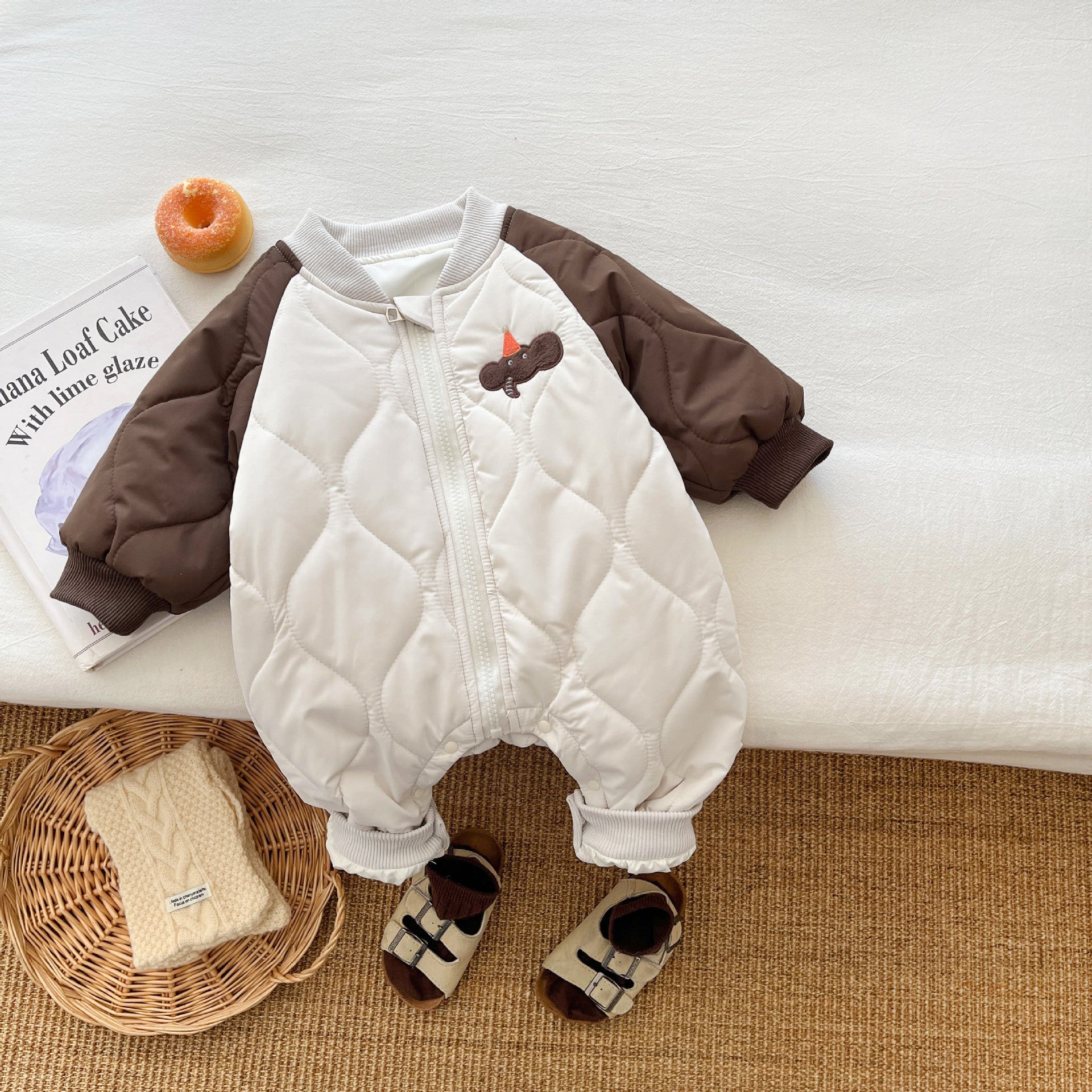 Baby clothes color-blocked bodysuit