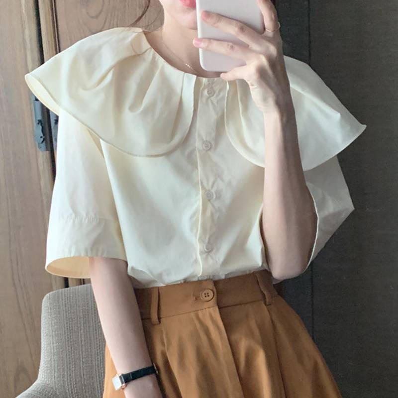 Baby collar loose and versatile shirt