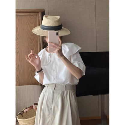 Baby collar loose and versatile shirt