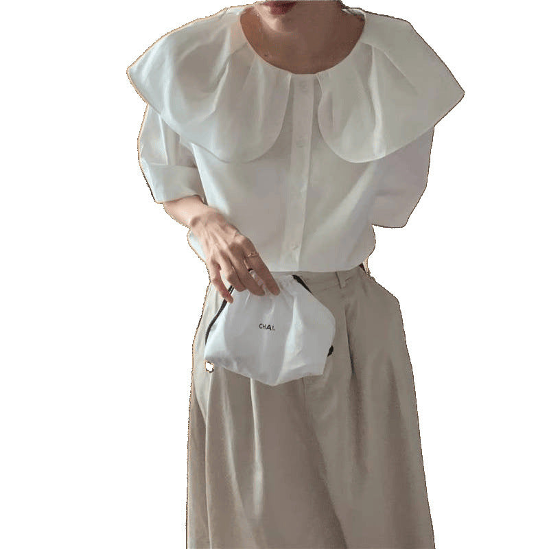 Baby collar loose and versatile shirt