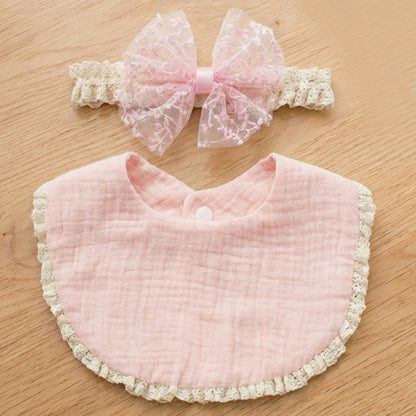 Baby Cotton Bib and Headband Set